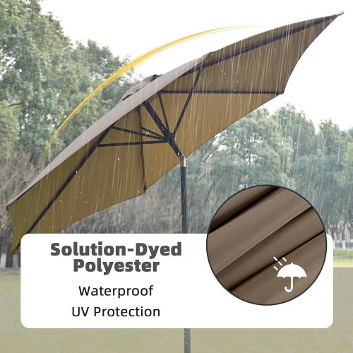 9FT Outdoor Patio Umbrella with Push Button Tilt and Crank