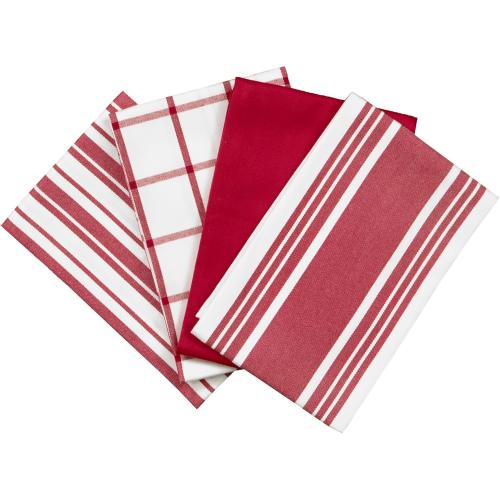 All-Clad Woven Bistro Kitchen Towels: Highly Absorbent, Super Soft Long Lasting - 100% Cotton, 20x30 Dish Towels for Cleaning & Drying Dishes, Pans, Glassware, or Countertops, (2-Pack), Chili