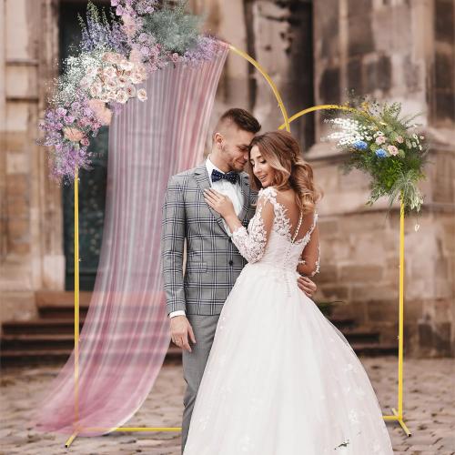 Wedding Arch Backdrop Stand 7.2FT, 6.6FT,6FT Set of 3 Gold Metal Arch Backdrop Stand for Wedding Birthday Party Baby Shower Graduation Floral Balloon Ceremony Decoration(Gold, 7.2FT, 6.6FT, 6FT)