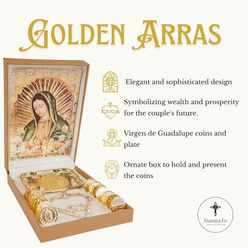 Nuestra Fe Arras para boda catolica Handmade in Mexico - Arras de boda catolica - perfect for lazo para boda catolica - monedas de boda - mexican arras - wedding coins catholic arras - wedding lasso