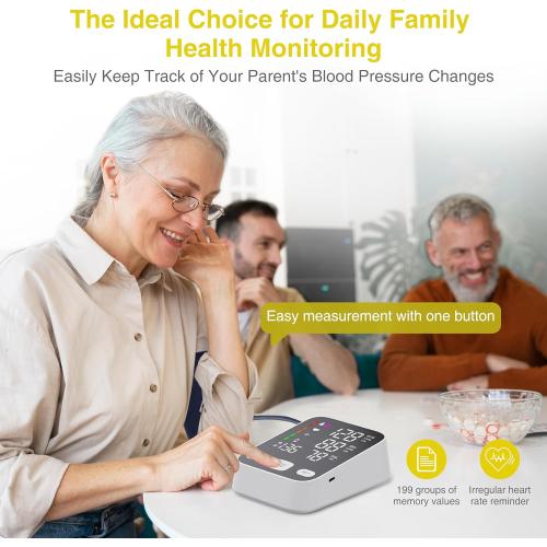 Upper arm Blood Pressure Monitor, 6-Inch Large Backlit Display for home