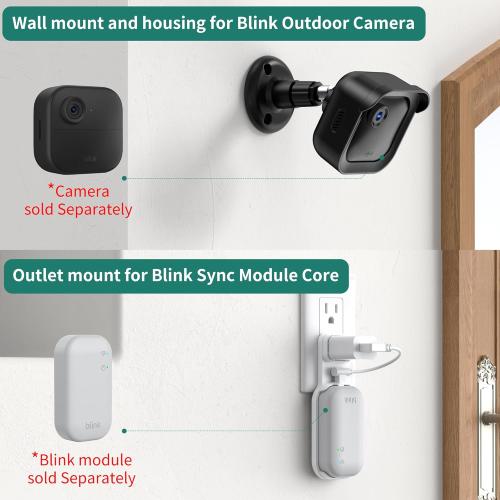 HomeMount All-New Blink Outdoor Camera Mount, 3Pack Weatherproof Protective Housing with 360° Adjustable Bracket and Sync Module Mount, Compatible with Blink Outdoor Cameras Wireless (4th & 3rd Gen)