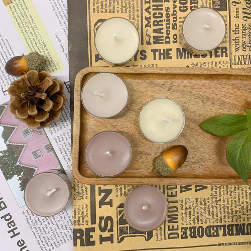 16 Pack Scented Colored Tealight Candles, Natural Soy Tealight Candles, Ideal for Customers Seeking for Subtle, Refreshing Scent Experience, Citrus Floral Scented, 3 Hour Burn Time, Brown