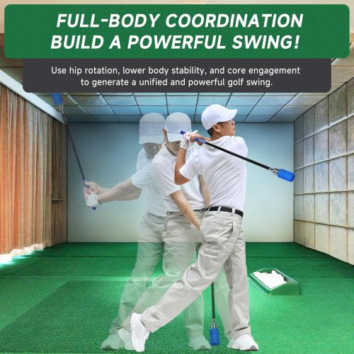 Golf Swing Speed Trainer, Click Stick Golf Trainer for Inertia & Swing Rhythm Practice, Weighted Golf Training Aid with Comfort Grip Helps Enhance Strength & Maintain Good Grip Habits