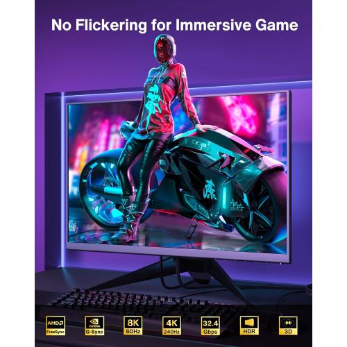 IVANKY VESA Certified 8K DisplayPort Cable 1.4, 6.6ft DP Cable Supports HDR | Display Port Cable, 8K@60Hz, 4K@240Hz, 2K@240Hz, HBR3, 32.4Gbps, HDCP 2.2, FreeSync G-Sync, for Gaming Monitor, Graphics, PC