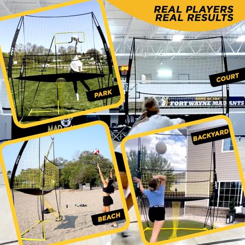 Volleyball Training Net Equipment System - Sturdy, Adjustable, and Portable | Improve Accuracy, Technique, and Skills | Ideal for Indoor/Outdoor Use | Easy Assembly & Storage |