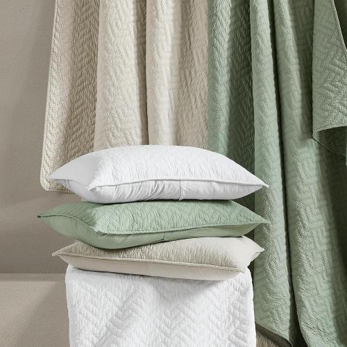 palassio Sage Green 100% Cotton Quilt Queen Size Bedding Sets with 2 Pillow Shams, Lightweight Textured Farmhouse Country Bedspread Soft Shabby Chic Patterned Coverlet for All Season, 3 Pieces