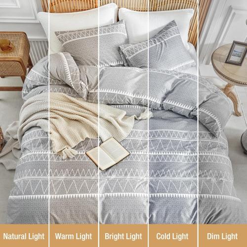 Cover King Size, Grey Breathable Comforter Cover King Size 1 PCS  Ultra Soft Brushed Bedding Duvet Cover Set with Zipper Ties (1 Duvet Cover 104x90 inches