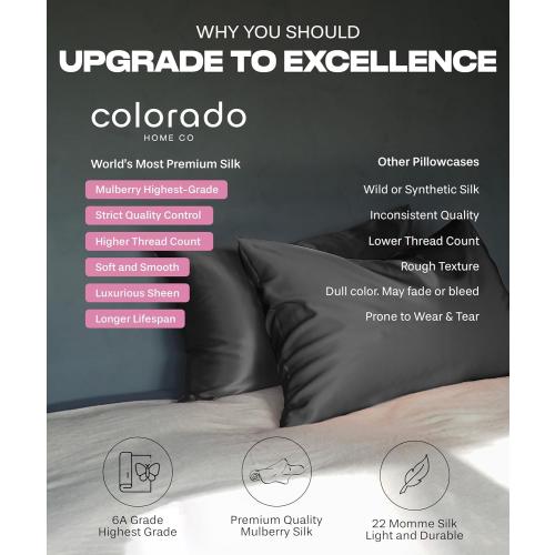 Size 20x36 Color White Colorado Home Co 1 Pack King Size 100% Mulberry Silk Pillowcase, White, 20 x 36