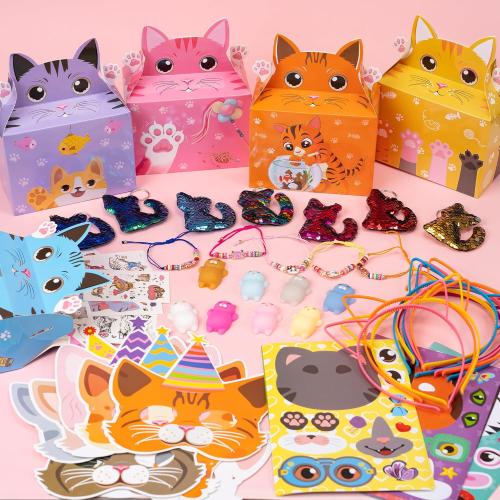 Cat Party Favors for Kids - Cat Themed Birthday Party Supplies Cat Toys Goodie Bag Stuffers Fillers
