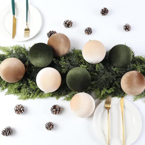 9 PCS Velvet Christmas Balls Ornaments 4inch& 6inch Christmas Large Ball Set for Xmas Tree Decor, Holiday Home Party (Mixed Colors 1, 4inch)