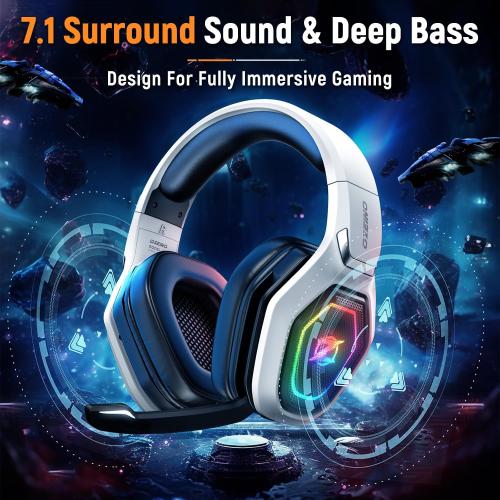 Ozeino Wireless Gaming Headset for PS5, PC, Switch| Lossless Audio-40H Batt