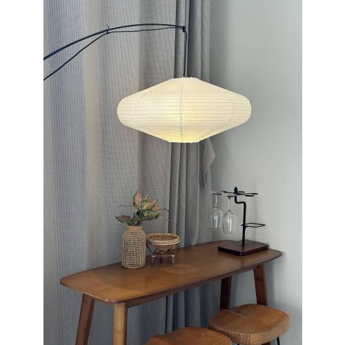 Large Paper Lantern(60cm/23.62inch) Hanging Paper Lamp Shade, Modern Minimalist White UFO Lampshade,Creating a Cozy Vibe for Home Indoor Living Room,Bedroom,Ceiling Decor