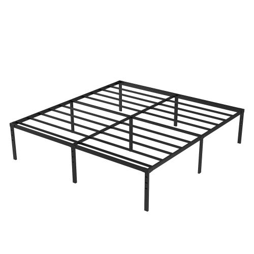 Metal Bed Frame,Queen Size Bed Frame with Storage Space,Heavy Duty Sturdy Mattress Foundation,Easy Assembly,No Box Spring Needed, Black,14 Inch,Queen