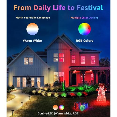 SUNVIE RGBW Outdoor Spotlight 12W LED Landscape Spotlights 120V Color Changing Spotlight Outdoor with Remote Control Waterproof LED Spot Lights Landscape Lights for Yard Patio Garden Lawn, 1 Pack