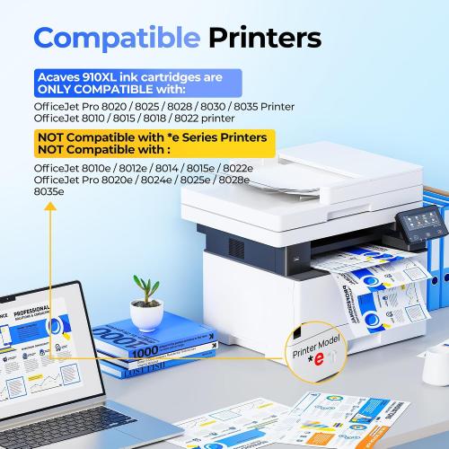 910XL Ink Replacement for HP 910XL Ink Cartridges Combo Pack, 4 Pack