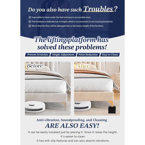 Bed Risers Furniture Risers Heavy-Duty Rectangular Adjustable Block Lift to 3 inches and 4.3 inches Desk, Sofa, Chair Legs, Refrigerator, Washing Machine Support up to 4000 pounds