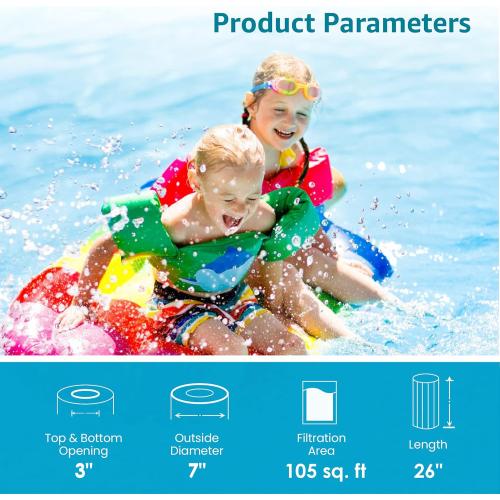 AQUA CREST Pool Filter Replacement for Pentair® CCP420, PCC105-PAK4, Unicel® R173576, C-7471, 178584, Filbur® FC-1977, Clean and Clear Plus 420, L x OD: 26x7, 4X105 sq.ft, 4 Pack