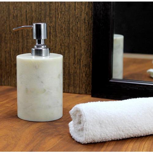 Color White Marble Soap/Lotion Dispenser - Stone Bathroom Accessories Set Marble Bath Set - White