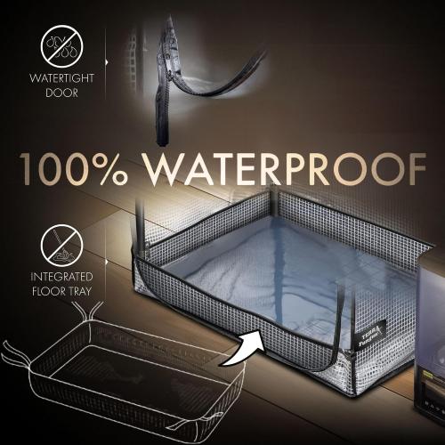 Mushroom Grow Tent with 6500K LED Light & Timer, 4-Tier Shelves | Fits Humidifier,Fits FAE, Waterproof Tray Included, 4 Vents, Fits Up to 8 Monotubs, Martha Tent