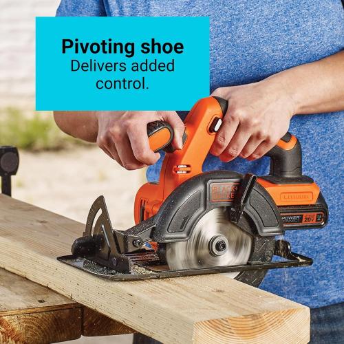 BLACK DECKER 20V MAX POWERCONNECT 5-1/2 in. Cordless Circular Saw with Battery and Charger (BDCCS20C)