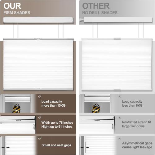 CREAM AND WHITE Boolegon Top Down and Bottom Up Light Filtering Cellular Shades Cordless Honeycomb Blinds for Windows Custom Size, White, Any Size