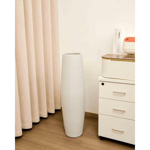 Extra Large 31.5 Floor Vase Modern Minimalist - Handmade Ceramic White Gloss Vase for Entryway, Wedding Decor, Farmhouse Living Room - Fits Tall Stems & Branches (7 Mouth, 9.8 Max Width