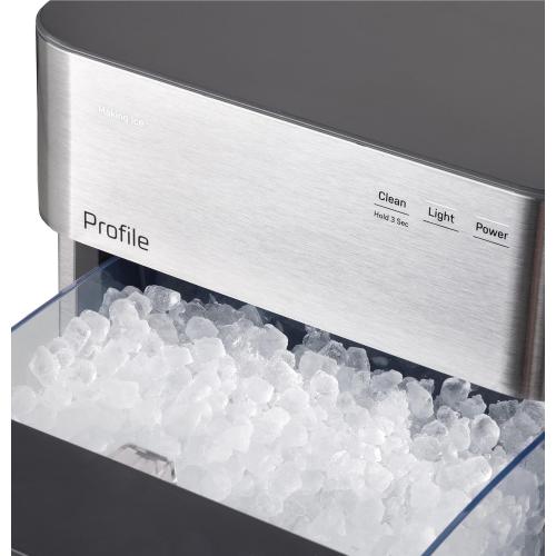 GE Profile Opal 2.0 Ultra Nugget Ice Maker with Scale Inhibiting Filter, Scoop Included, 38 lbs in 24 Hours, Pellet Ice Machine with WiFi & Smart Connected, Stainless Steel