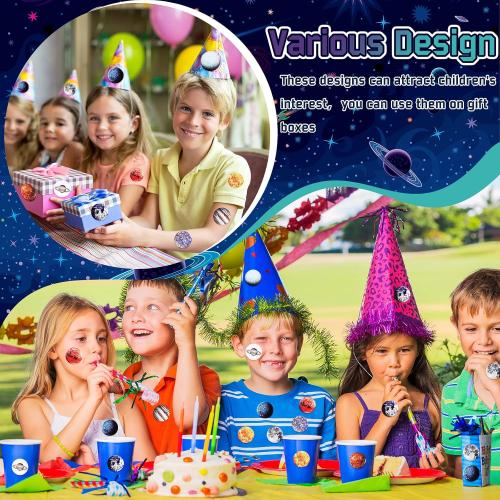Lincia 500 Pcs Solar System Stickers Bulk Educational Planets Roll Space Stickers for Kids Science Classroom Space Theme Birthday Decorations Party Favors, 10 Styles