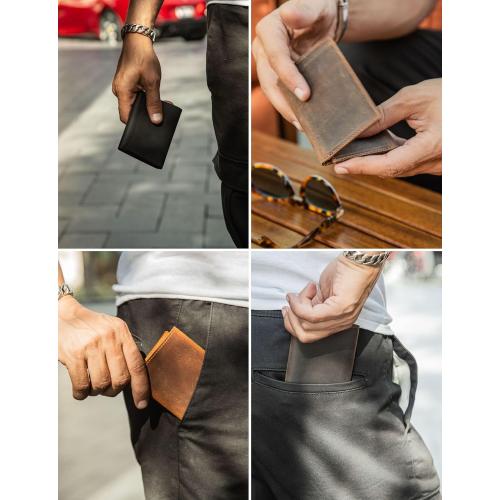 Handcrafted Genuine Leather Wallets, Minimalist Cardholders, and Passport Covers, Handmade Gift Chestnut Trifold Wallet