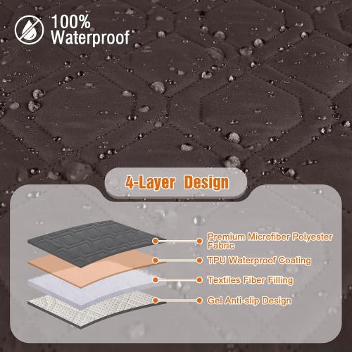 VANSOFY Waterproof Recliner Couch Covers, Sofa Covers 1-Piece Washable Reclining Sofa Cover Non-Slip Furniture Protector with Elastic Straps Pocket for Dogs, Pets(Chocolate,Oversized 2 Seater)