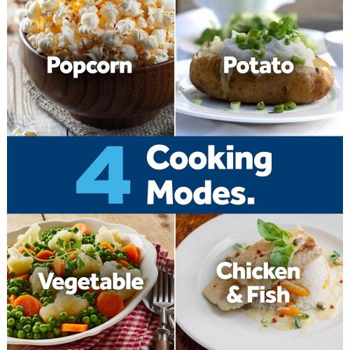 GE Countertop Microwave Oven, 1,200-watt Capacity, 2.0 Cubic Ft., 8 Auto Setting Cooking Settings, Child-Lock Technology, Kitchen Essentials for the Countertop, Dorm Room or Apartment, Black