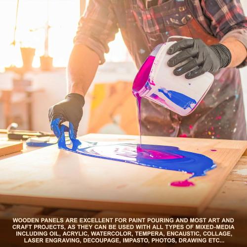 U.S. Art Supply 12 x 24 Unfinished Cradled Wood Panels for Painting, Studio 3/4 Deep (2 Pack) - Artist Depth Birch Wooden Wall Canvases - Mixed-Media Craft, Acrylic, Oil, Encaustic, Paint Pouring