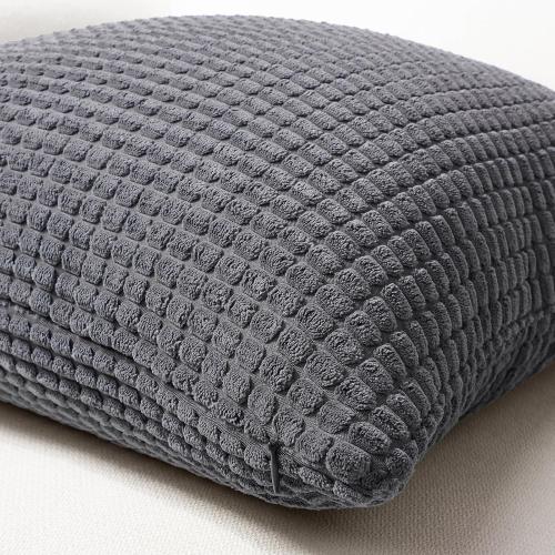 Softalker Throw Pillow Covers 18x18 Inch, Set of 2, Soft Corduroy Boho Stripe Decorative Pillow Cover, Couch Fluffy Pillow Cover for Farmhouse Home Decor Bed Living Room, Dark Grey