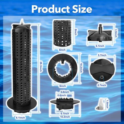 59053700 Center Core Replacement for Clean & Clear RP Filter CCRP 100sq.ft | Replacement for CCRP100 EC-160354 Spa Cartridge Filter, Consists of Center core base, Top lid and Center core part, Plastic