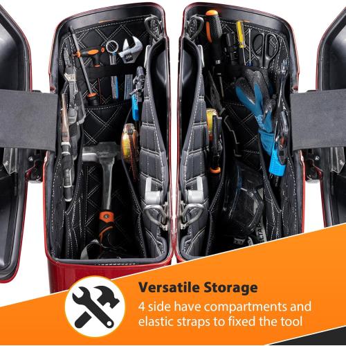 WeiSen Saddlebag Liners Non-Stretched Saddlebag Organizer Inserts Compatible with Harley Touring Road King Road Glide Street Glide Electra Glide 2014-2024 Factory Saddlebag, White Square