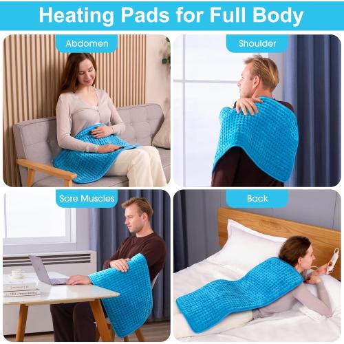 Boileau Electric Heating Pad for Back Pain Relief, Extra Large 17x33 XXXL | Ultra Soft, FSA, HSA 3 Heating Sets Heat Pad & Auto Shut Off for Period Cramps,Neck,Shoulder,Full Body, Gifts for Women Men