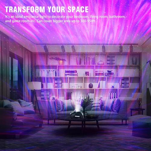 Northern Lights Aurora Projector for Bedroom with Music Bluetooth Speaker and White Noise, Galaxy Projector, Starry Night Light Projectors for Kids Adults Gaming Room