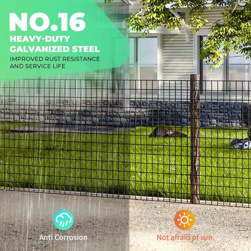 Size 48 Inch x 50 Foot, 2 Inch x 3 Inch Garden Fence Black PVC Coated Welded Wire Fencing 48 Inch x 50 Foot, 2 Inch x 3 Inch 16GA, Garden Border Fencing Roll Vinyl Coating Metal Wire Mesh for Yard Vegetable Plant Protection Poultry Netting
