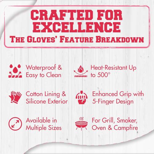KITCHEN PERFECTION Silicone Smoker Oven Gloves For Women -Extreme Heat Resistant BBQ Gloves -Handle Hot Food Right on Your Smoker Grill Fryer|Waterproof Oven Mitts Grill Gloves |Superior Set 3 Bonuses