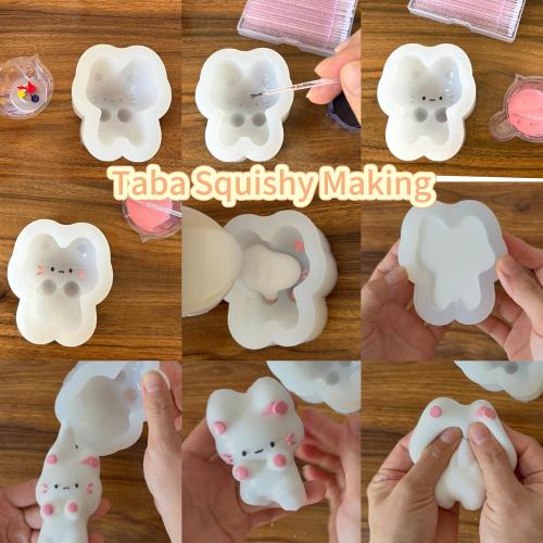 Power Cat Silicone Squishy Making Mold, DIY Craft Making Tool, Cute Animal Shape Mold for Taba Squishy Half Palm Size Soap Molds 1 Piece
