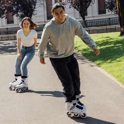 TT3 Adult Size 8-9 Inline Skate - COSMOID High Performance Roller Skates Blades for Women & Men, 3 Wheels 110mm Metal Frame,Indoor Outdoor and Fitness Grey, Size 5-13