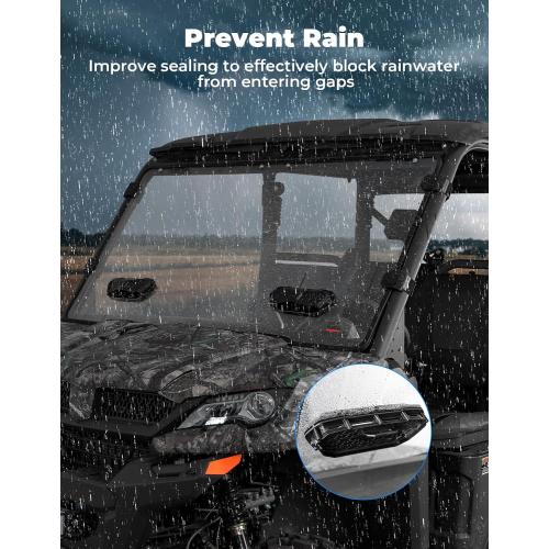 KEMIMOTO 3-IN-1 Vent Windshield Compatible with CFMOTO UFORCE 1000 /1000 XL, Prevent Rain Windshield with Pre-Installed Rubber Strips Scratch-Resistant Window Accessories (Not fit U10 Pro,600,800 XL)