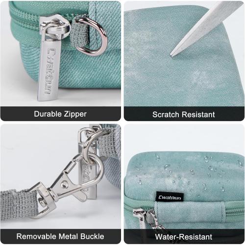 Cwatcun Carrying & Protective Case for Digital Camera, Small Camera Pouch for AbergBest 2.7 LCD Kodak Pixpro/Canon PowerShot ELPH 180/190 / DSCW830 Travel Cameras, Waterproof Shockproof Case，Grey