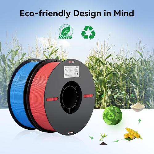 Creality PLA Filament 1.75mm PLA 3D Printer Filament, 2kg Cardboard Spool (4.4lbs), Dimensional Accuracy  /- 0.02mm, Fit Most FDM Printer (Red & Red 2-Pack)