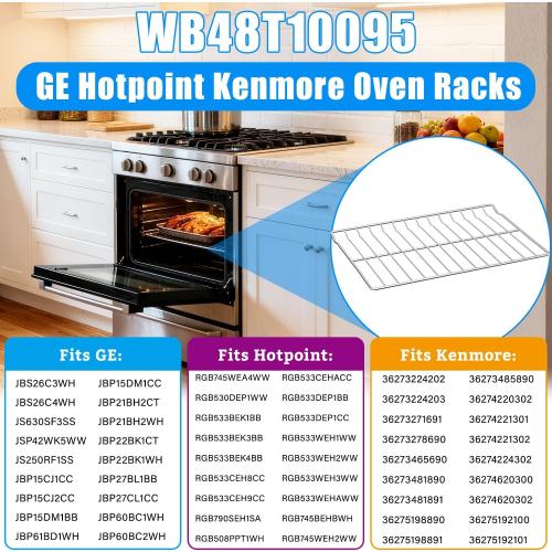 UPGRADE WB48T10095 Oven Rack Stove Replacement For GE Hotpoint Range Stove Parts WB48K5019,24.75 * 16 IN Oven Wire Rack Shelf,Replaces WB48K1 WB48K3 WB48K4 WB48K0001 WB48K0003 WB48K0004 Stove Grills