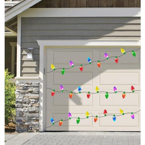 50PCS Christmas Car Refrigerator Decorations - 30 Reflective Bulb Light Shaped Magnets 20 Magnetic Wires Ornaments Set Xmas Holiday Cute Decor