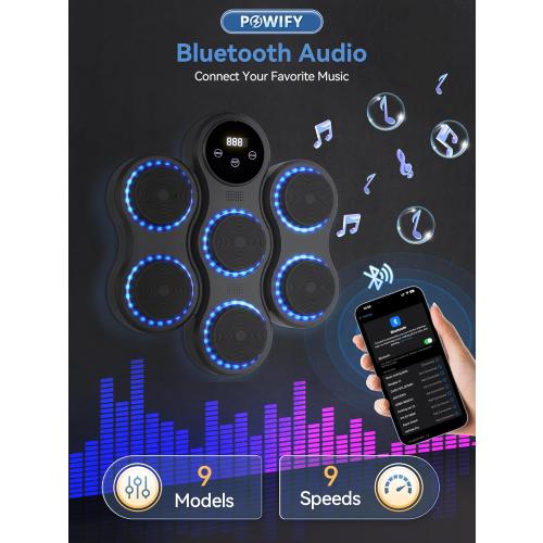 Music Boxing Machine for Adult, Wall Mounted Smart Bluetooth Boxing Music Machine, Ideas Gifts for Kids Women and Mens