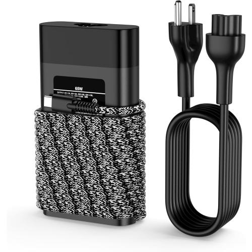 Slim 65W USB C Charger Compatible with HP Laptop Spectre X360,Spectre,Envy X360, Envy,Elitebook x360,Elitebook,Chromebook,Elite x2,ProBook Type C Fast Charging Power Cord Ac Adapter