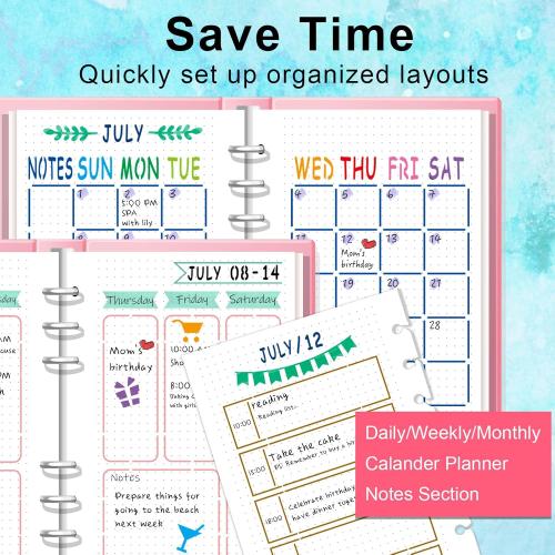 ALODNY 16 Pcs Journal Stencils Set - Time Saving Bullet Journaling Supplies/Accessories Kit -Ultimate Productivity Planner Stencil for Bullet Journal Stencils A5 Dotted Journals